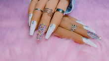 Load and play video in Gallery viewer, White Bling Press on Nails|NailzFirst
