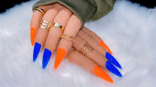 Load image into Gallery viewer, Neon Orange and Blue Press on Nails|NailzFirst
