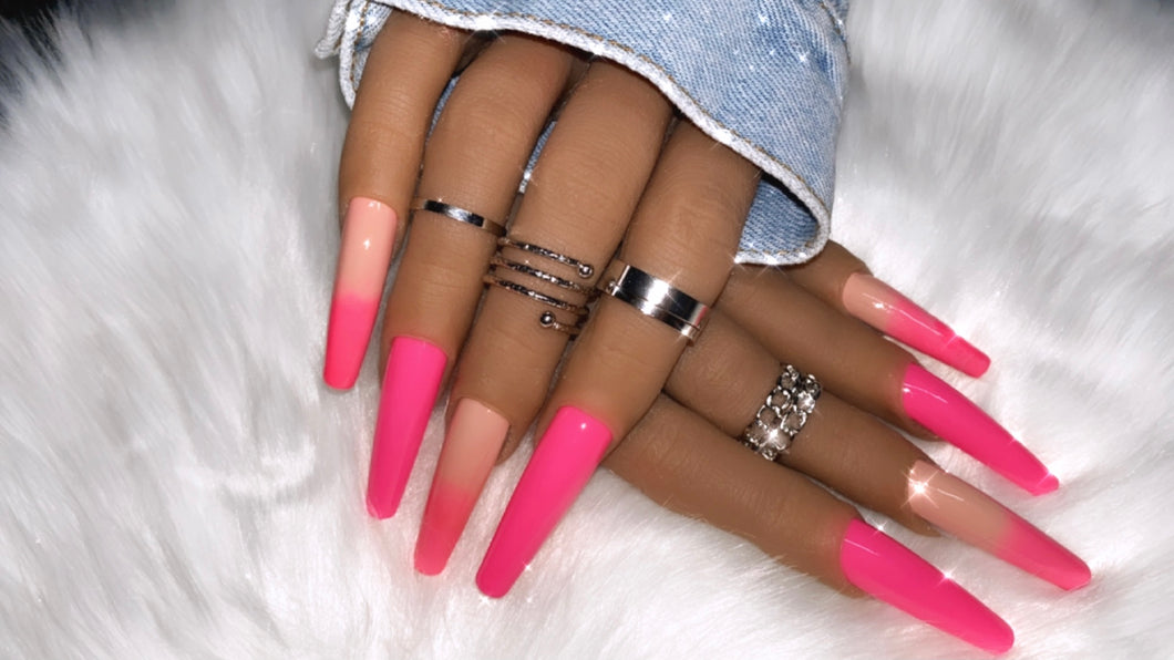 Nude Pink Ombre Press on Nails|NailzFirst