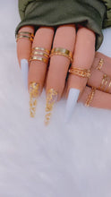 Load and play video in Gallery viewer, White Nails with Gold Flakes Press on Nails|NailzFirst
