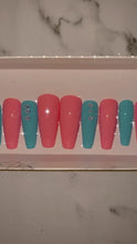 Load and play video in Gallery viewer, Baby Pink and Blue Press on Nails|NailzFirst
