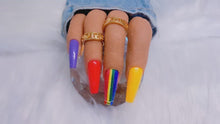 Load and play video in Gallery viewer, Pride Rainbow Striped Press on Nails|NailzFirst
