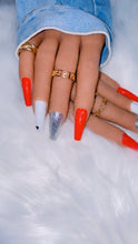 Load image into Gallery viewer, Red Silver and White Heart Press on Nails
