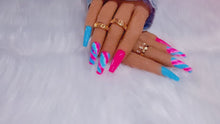 Load and play video in Gallery viewer, Pink and Blue Press on Nails|NailzFirst
