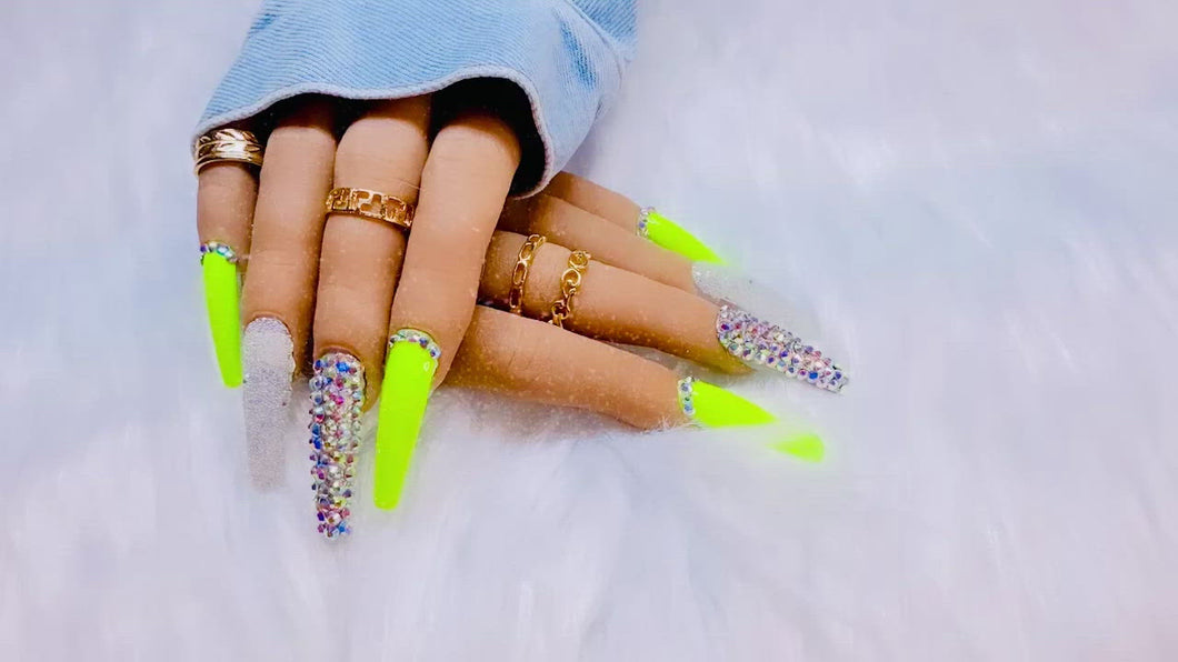 Lime Green Bling Nailz