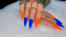 Load image into Gallery viewer, Neon Orange and Blue Press on Nails|NailzFirst
