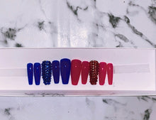 Load image into Gallery viewer, Pink and Blue Bling Press on Nails|Nailzfirst
