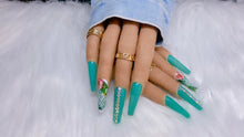 Load image into Gallery viewer, Teal Flower Nailz
