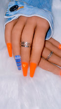 Load image into Gallery viewer, Orange Tribal Print Press on Nails|Nailz First
