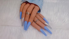 Load and play video in Gallery viewer, Blue and Silver Press on Nails|NailzFirst
