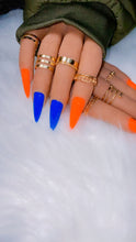 Load image into Gallery viewer, Neon Orange and Blue Press on Nails|NailzFirst
