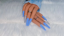 Load image into Gallery viewer, Blue and Silver Press on Nails|NailzFirst
