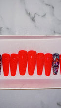 Load and play video in Gallery viewer, Red and Black Flower Press on Nails|NailzFirst
