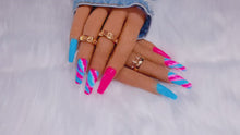 Load and play video in Gallery viewer, Pink and Blue Press on Nails|NailzFirst
