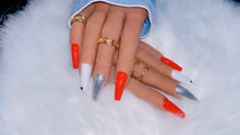 Load image into Gallery viewer, Red Silver and White Heart Press on Nails
