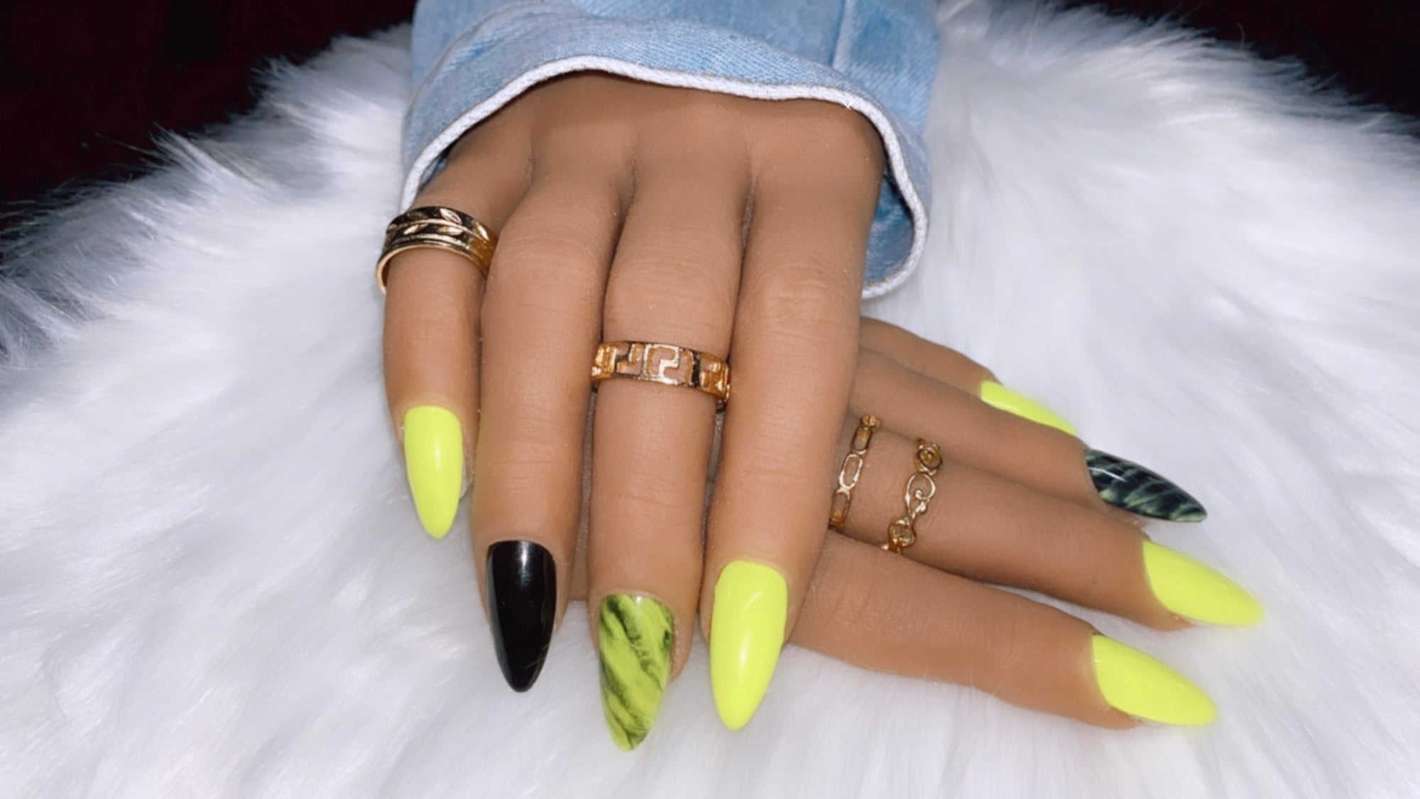 Neon yellow nails sales