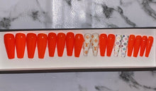 Load image into Gallery viewer, Orange and White Press on Nails|NailzFirst
