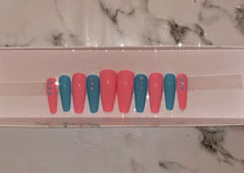 Load image into Gallery viewer, Baby Pink and Blue Press on Nails|NailzFirst
