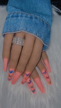 Load image into Gallery viewer, Peach Butterfly Press on Nails|Nailz First
