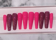 Load image into Gallery viewer, Pink Glitter Press on Nails|NailzFirst
