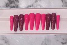 Load image into Gallery viewer, Pink Glitter Press on Nails|NailzFirst
