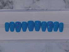 Load image into Gallery viewer, Short Blue Pearl Press on Nails|NailzFirst
