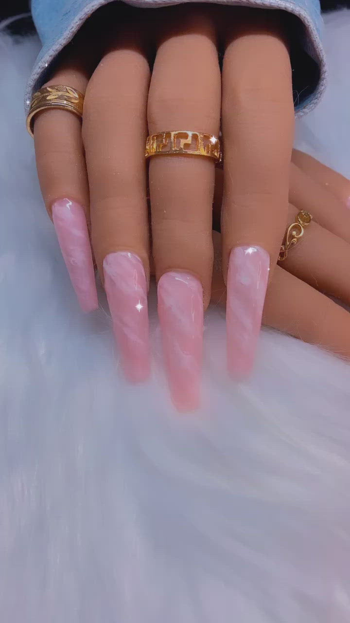 Blush Pink Marble Nailz