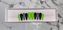 Load image into Gallery viewer, Neon Green Snakeskin Press on Nails|NailzFirst

