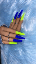 Load image into Gallery viewer, Neon Green and Blue Press on Nails|NailzFirst
