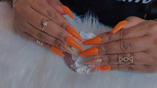 Load image into Gallery viewer, Orange and Gold Glitter Press on Nails|NailzFirst
