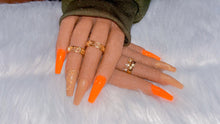 Load image into Gallery viewer, Orange and Nude Press on Nails|NailzFirst
