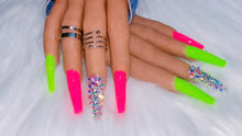 Load image into Gallery viewer, Pink and Green Bling Press on Nails|NailzFirst
