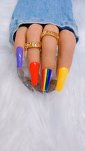 Load image into Gallery viewer, Pride Rainbow Striped Press on Nails|NailzFirst
