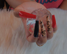 Load image into Gallery viewer, Red and Black Cheetah Press on Nails|Nailz First
